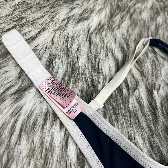 Victorias’s Secret Sexy Little Things Navy Damask Balconette Push Up Bra 32C - Picture 7 of 13